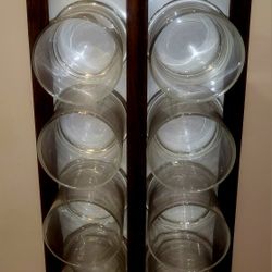 Vintage Bar Glasses With Horizontal  & Vertical Holder
