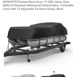 Boat Pontoon Cover Heavy Duty 21 To 24 Feet Long Black 