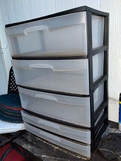 Clear and Black Storage Container Box