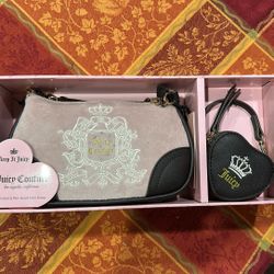 Juicy Couture Wristlet & Mini Heart Coin Purse set “Juicy for All" collection.