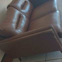 Two Brown Leather Couches Free