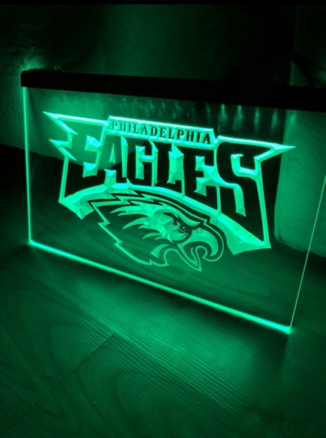 EAGLES LED NEON GREEN LIGHT SIGN 8x12
