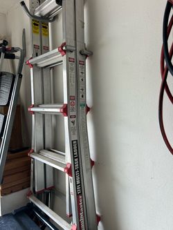 up to 17 feet and adjustable ladder