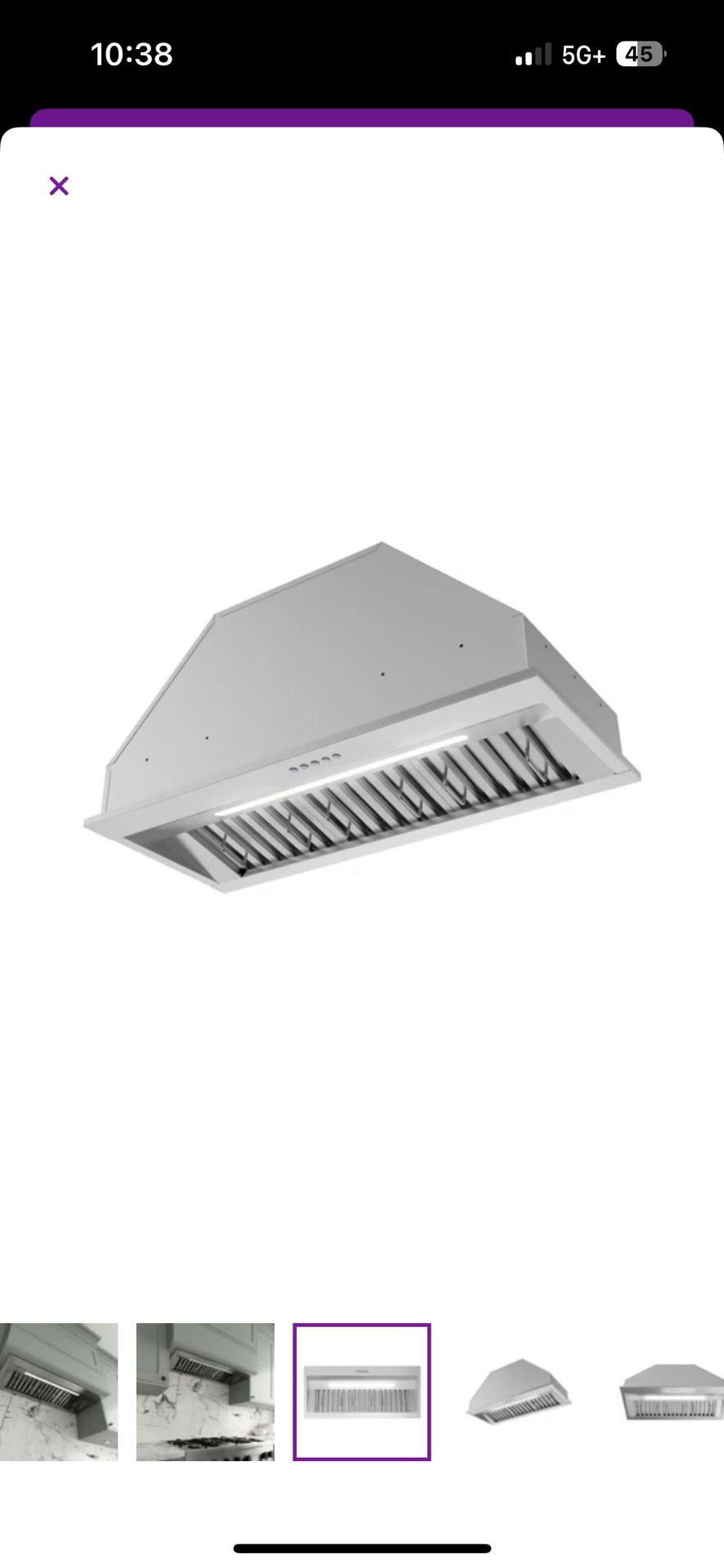 34” Built-In Range Hood – Brushed Stainless Steel