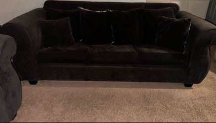 Dark gray couch set with full size pull out bed