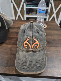Realtree Headwear Brown Orange Snapback Hat Cap unisex Outdoors Adjustable OSFM