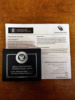 250th Anniversary United States Navy American Eagle One Ounce Silver Proof Coin