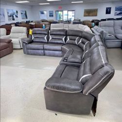 Costumize Power Reclining Sectional Couch Set Fast Delivery Only $39 Down Payment 👉 PLEASE ASK FOR JON GREEN WHEN YOU ARRIVE!