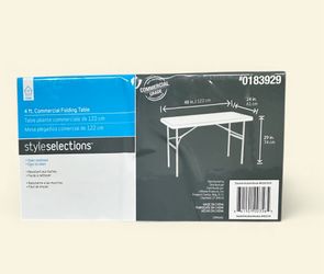 “Lifetime / Style Selections 4‑Ft Commercial Folding Table, 48 x 24, White Plastic, Indoor/Outdoor