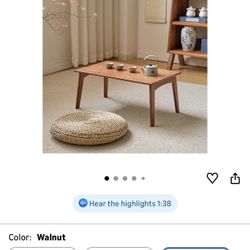 Japanese Floor Table No Assembly Required Bamboo Folding Walnut Coffee Table Bedroom 26x15.8x11.8in Furniture Low Tea Table for Sitting on The Floor W