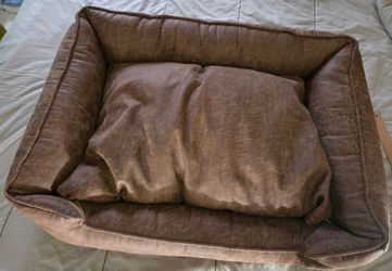 faux leather lounge dog bed by Jax & Bones