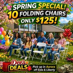 10 Pack Folding Chairs Brand New In Box $125