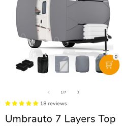 Umbrato 7 Layer Top Fiber Glass Travel Trailer Cover 8-10ft 126’Lx80’Wx84’H NEW!
