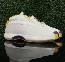 Adidas Crazy 1 "Lakers Home"  (WHITE/SUNSHINE/COURT PURPLE) Men's Shoes GY8947 Size 13