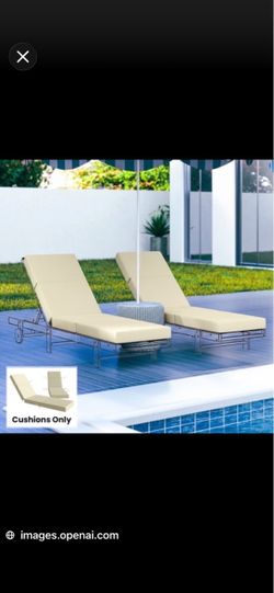 White Outdoor Chaise Lounge Cushion – 72” × 21” × 4” – NEW