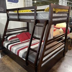  Brand New Bunk Bed With Drawers! FREE Mattresses, Limited Time Offer 🔥 