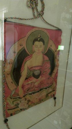 Large framed silk purse Asian