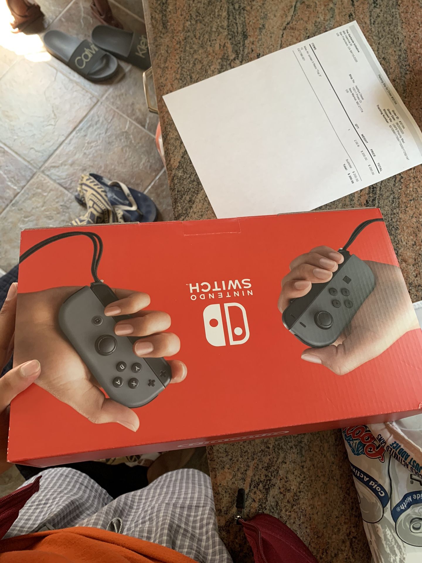 Brand new gray Nintendo switch console