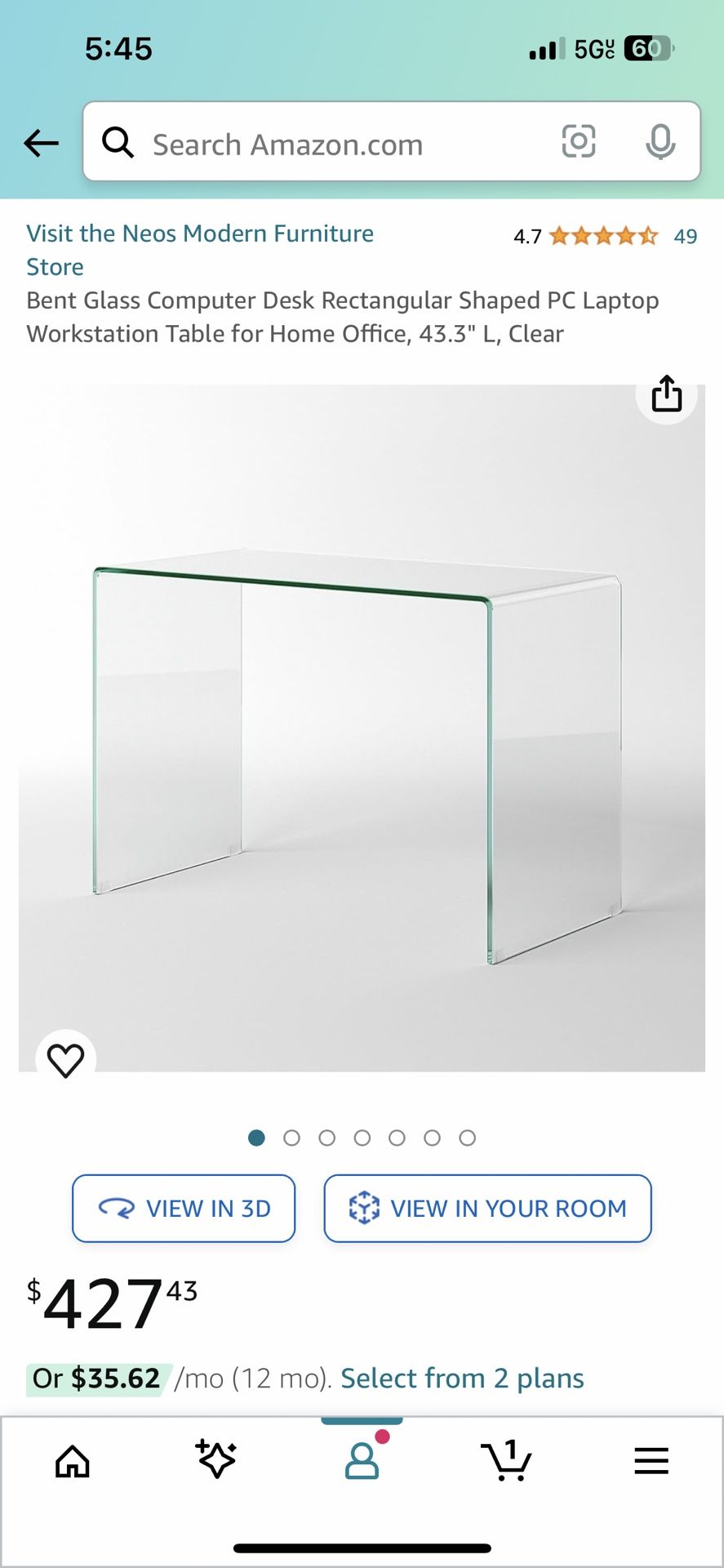 Glass Counter Table