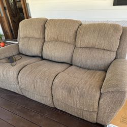 Brown Electric Reclining Couch