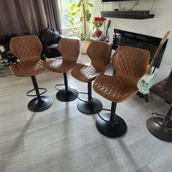 Set of 4 Stools Leather bar. Brown color Set of 4 Stools Leather bar. Brown Color$150 for the set of 4  