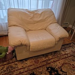 Leather chair, love seat, and couch