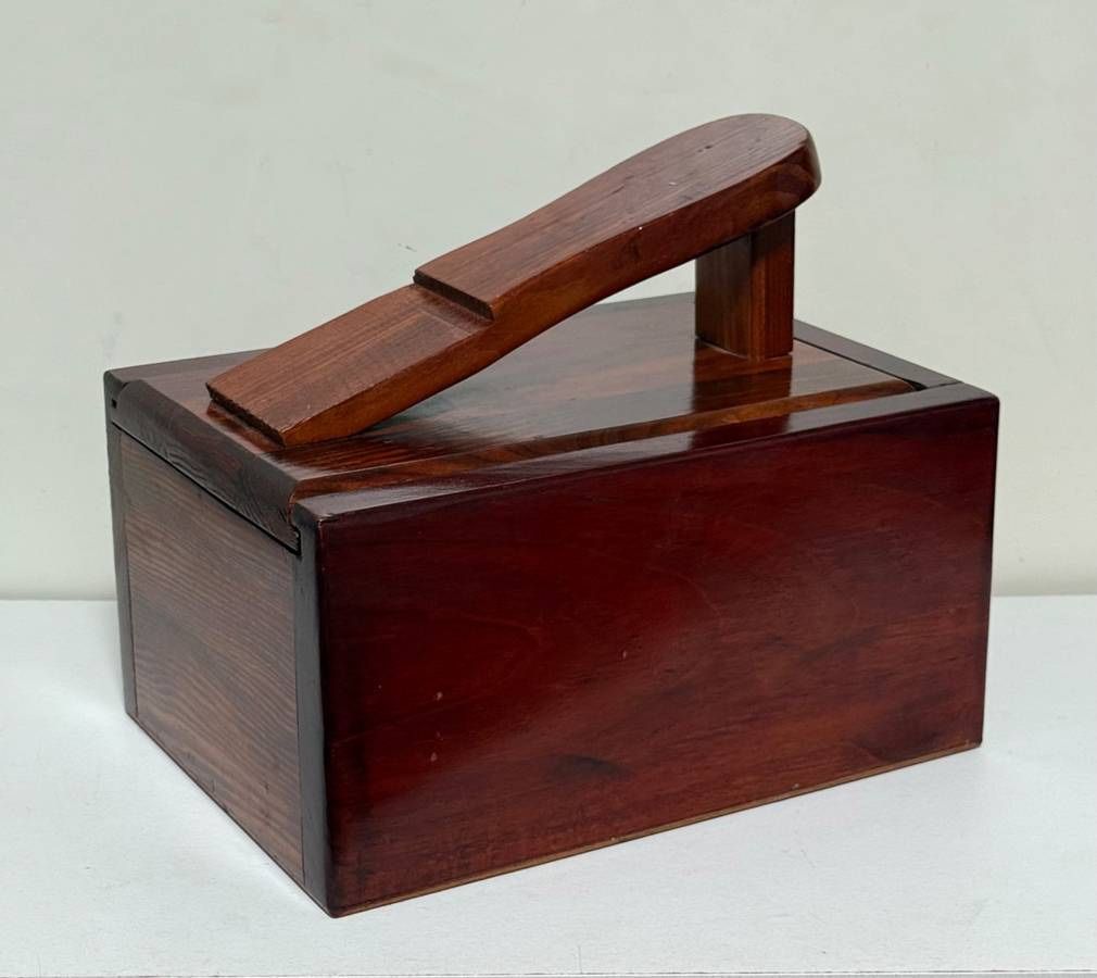 Vintage Wood Shoe Polish Shine Box Valet With Removable Top