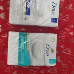 Dove Bar Soap,  4 Bars In Each 