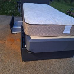 Twin Bed With Mattress,Box,Frame
