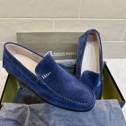 Bacco Bucci Men’s Suede Loafers – Blue Size: US 12