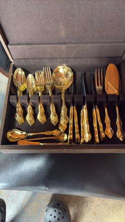 Gold colored flatware