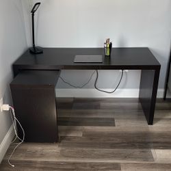 Black Pull-Out L Desk (IKEA)
