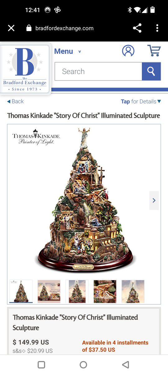 Thomas Kinkade "Story Of Christ" Illuminated Sculpture

