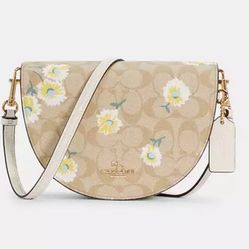 Coach Ellen Signature Canvas With Daisy Print Crossbody Bag