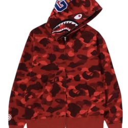 Bape Hoodie Red Camo 