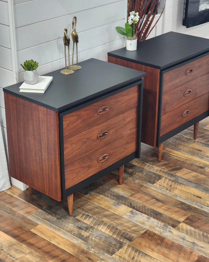 MCM Small Dixie Dressers, Oversized Nightstands 
