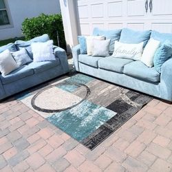 Blue Couch and Loveseat Set 