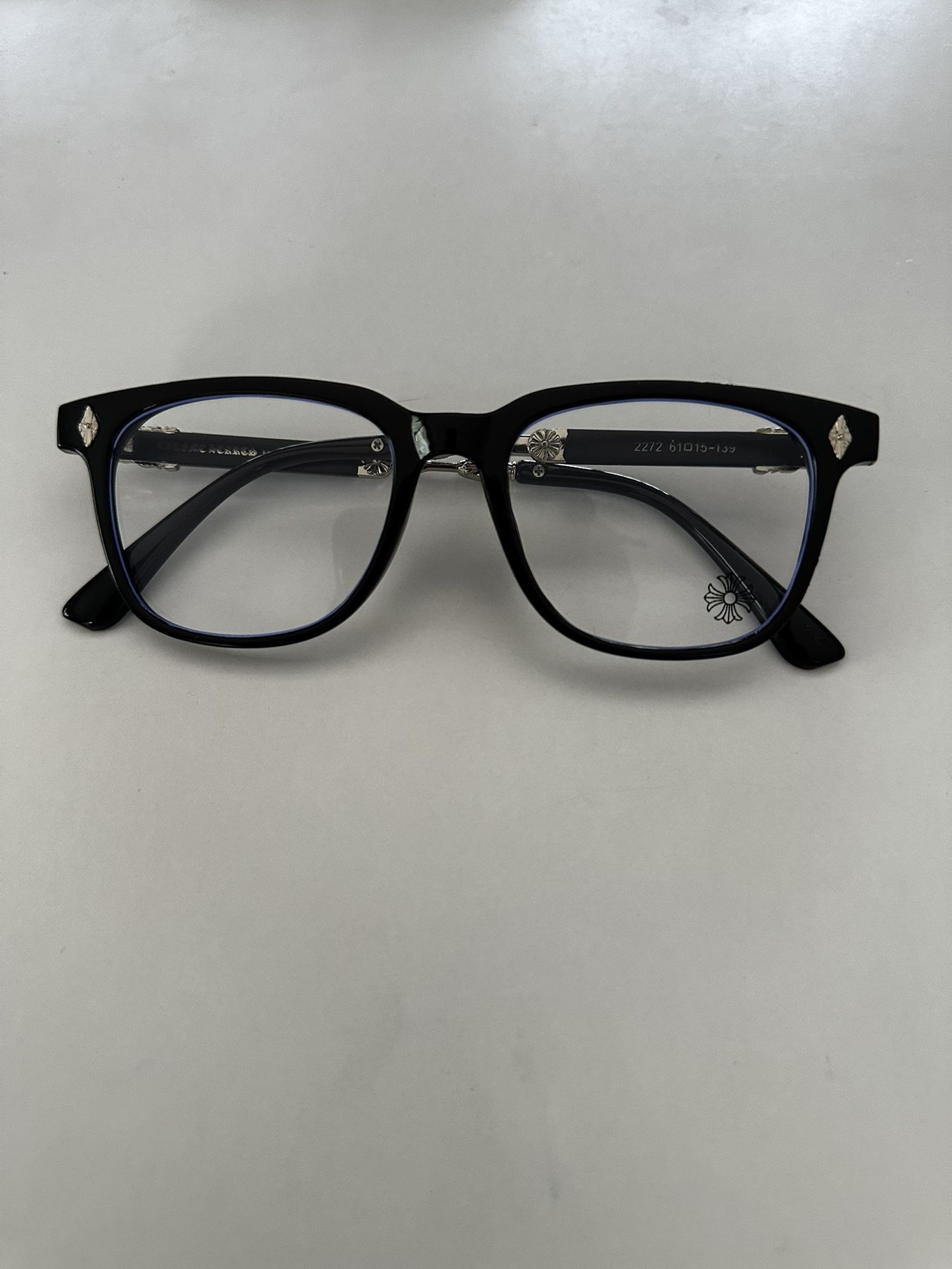 Black And Silver Chrome Hearts Glasses