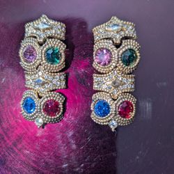 Vintage Rhinestone Earrings Clip-ons