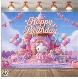 Hello kitty back drop