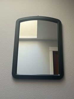 Dark Gray Framed Wall Mirror