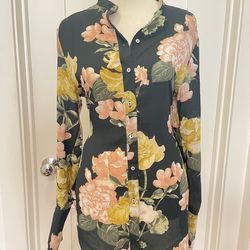 Chiffon Floral Buttoned Blouse
