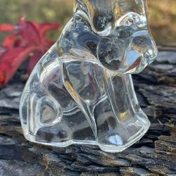 Vintage 1940’s Clear Depression Federal Glass Mopey Puppy Dog Candy Container