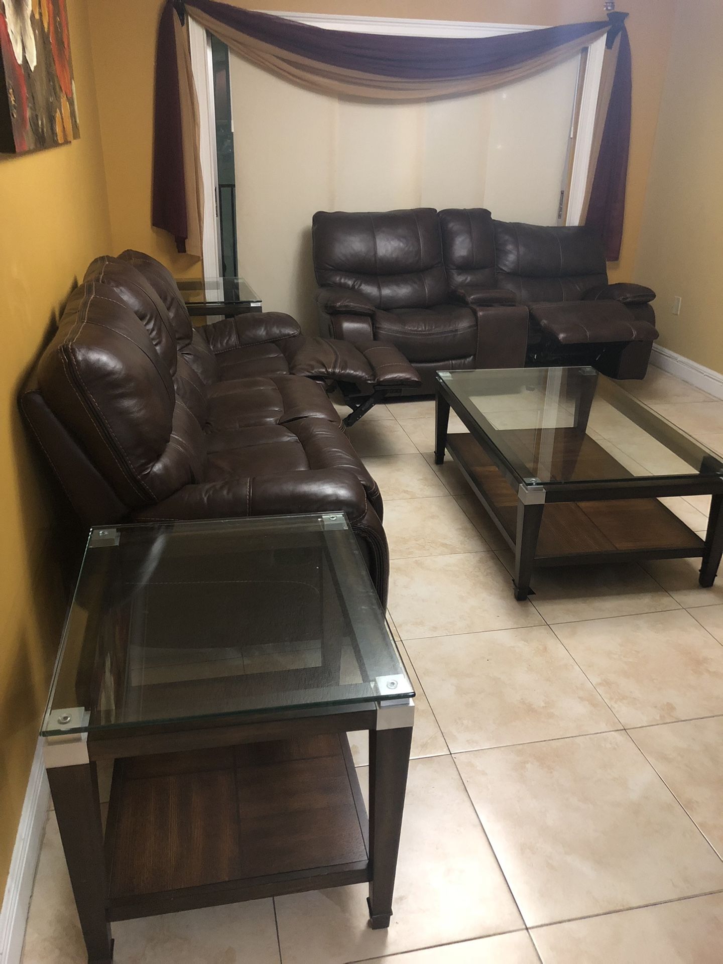 Recliners Living room with tables