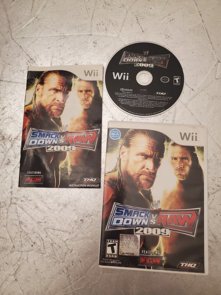 WWE SmackDown Vs Raw 2009 Featuring ECW Nintendo Wii Complete