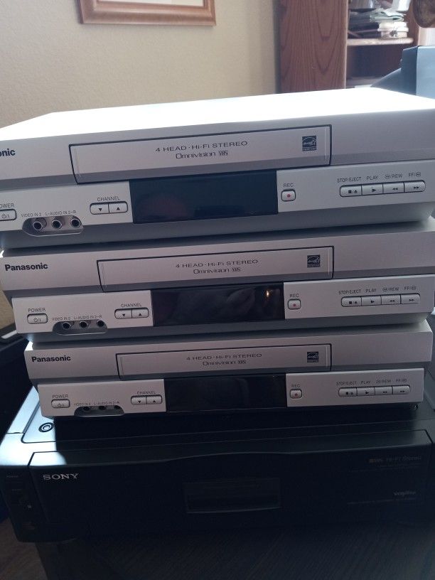 3 Panasonic PV-V4525S VCR's Like New
