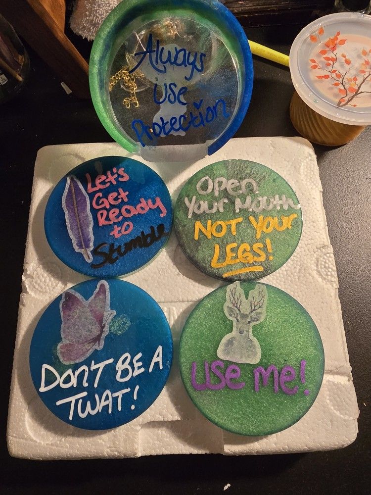 EXW CREATIONS HANDMADE EPOXY RESIN COASTERS 