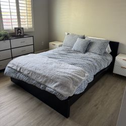 Full Size Platform Bed Frame + Mattress