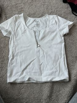 white zipper top never worn