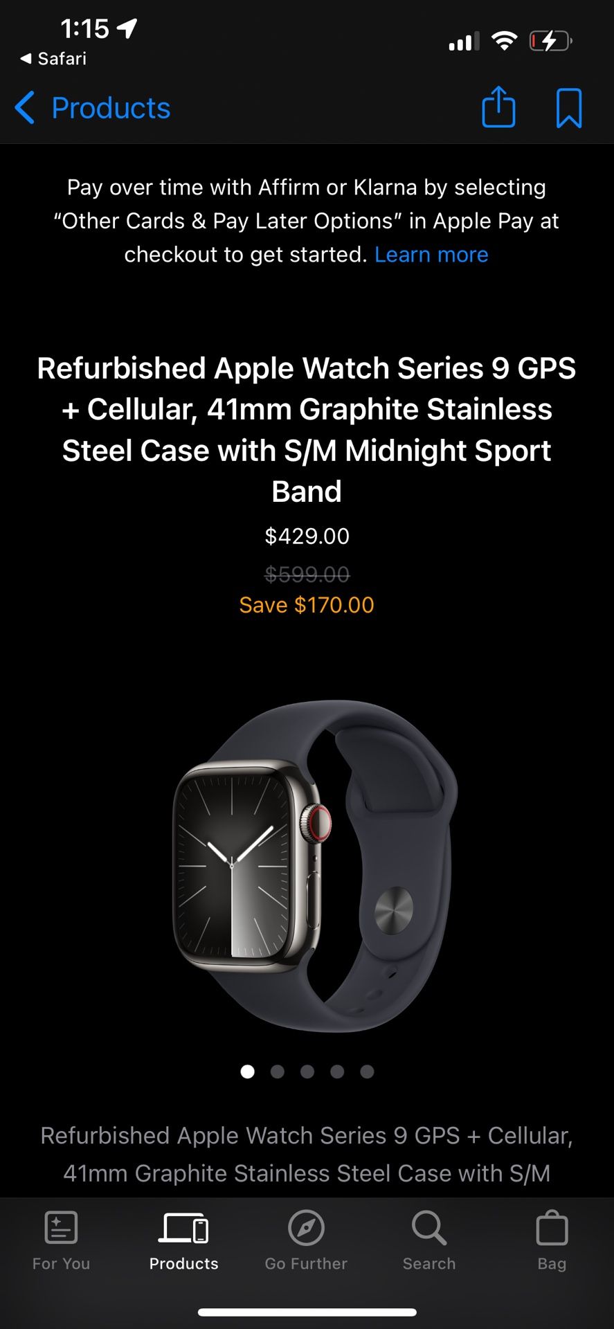 Apple Watch Series 9 (GPS + Cellular)